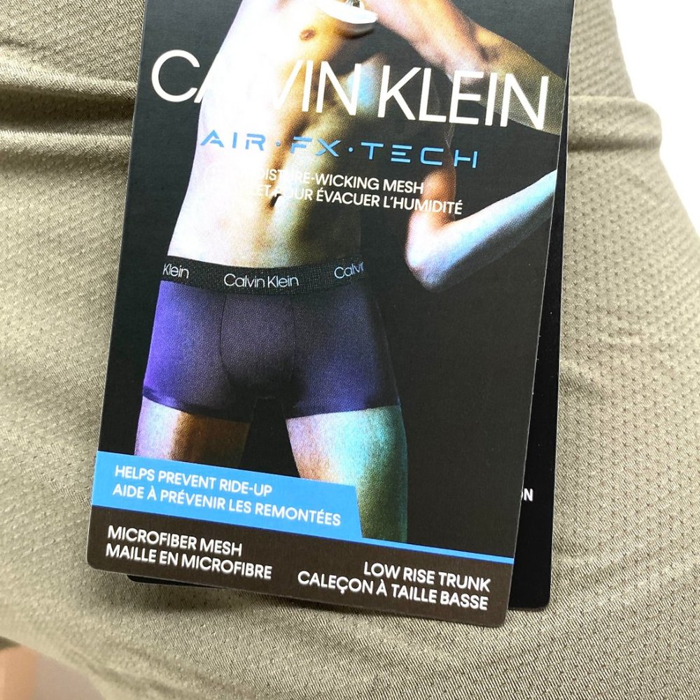 Calvin Klein One Men Low Trunk NB2753030 Brown Mesh Air Fx Tech Moisture Wicking - Picture 4 of 7